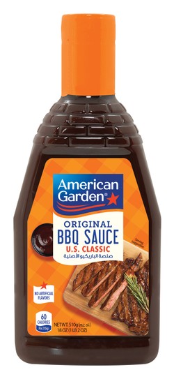 American Garden Original BBQ Sauce - vegetarian  artificial flavors free 510 gr