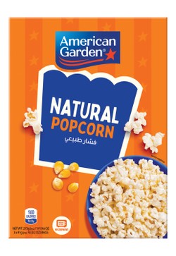 American Garden Microwavable Natural Popcorn (3 Sachets) 273 gr