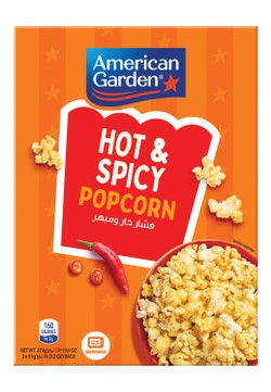 American Garden Microwaveable Hot & Spicy Popcorn (3 Sachets) 273 gr