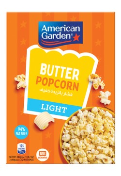 American Garden Light Microwavable Butter Popcorn (3 Sachets) 240 gr