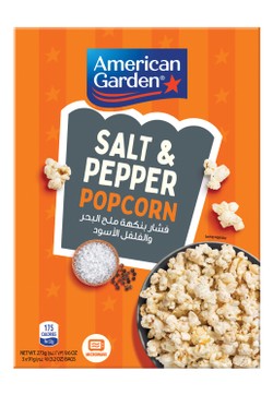 American Garden Microwavable Salt & Pepper Popcorn (3 Sachets) 273 gr