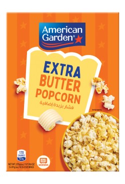 American Garden Microwavable Extra Butter Popcorn (3 Sachets) 273 gr