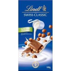 Lindt Swiss Classic Milk Chocolate Slab with Roasted Hazelnuts 100 gr