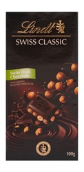 Lindt Swiss Classic Dark Chocolate Slab with Roasted Hazelnuts 100 gr