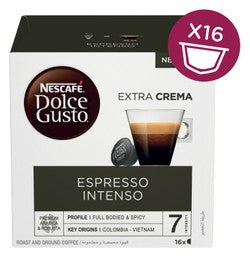 Nescafé Dolce Gusto Intenso Espresso Coffee Capsules with Extra Cream - Intensity 7 16 capsules