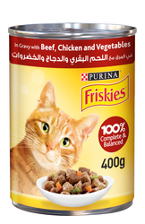 Purina Friskies Wet Cat Food with Beef  Chicken & Vegetables in Gravy 400 gr