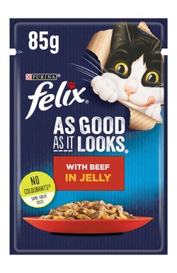 Purina Felix As Good As It Looks Wet Food with Beef in Jelly for Adult Cats 85 gr