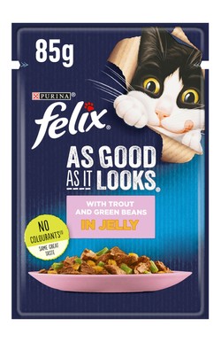 Purina Felix As Good As It Looks Wet Food with Trout & Green Beans in Jelly for Adult Cats 85 gr