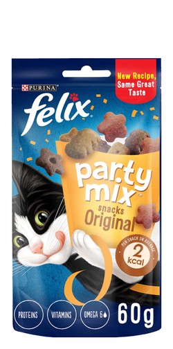 Purina Felix Party Mix Original Cat Treats with Chicken  Liver & Turkey 60 gr