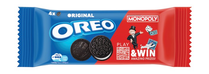 Печенье Oreo Monopoly Edition Original Cocoa Sandwich с начинкой из ванильного крема (4 шт.) 36,8 г