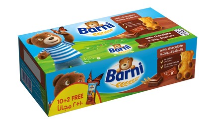 Barni Cake Bars with Milk (10+2 Free) - colors free, preservatives free 12 x 30 gr