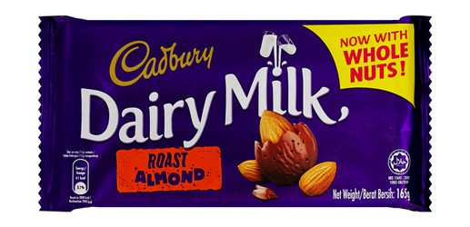 Cadbury Dairy Milk Chocolate Slab with Roasted Almonds 160 gr