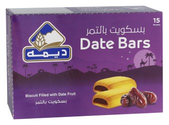 Deemah Biscuit Bars Filled with Dates 15 x 25 gr