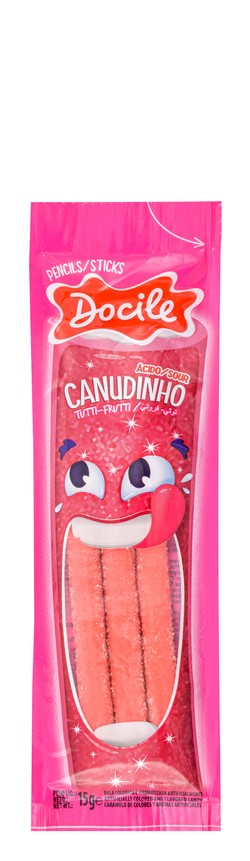 Docile Sour Stick Candies Tutti Frutti Flavor 15 gr