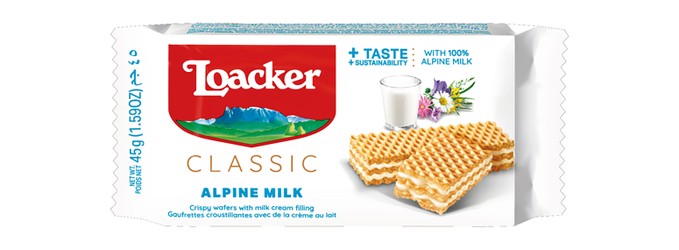 Loacker Crispy Wafers Filled with Alpine Cream - no added flavorings  no added colors 45 gr