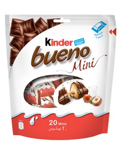 Kinder Bueno Mini Milk Chocolate Bites Filled with Hazelnut Cream (20 Pieces) 108 gr