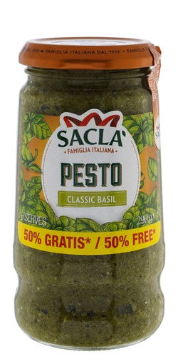 Sacla Italia Classic Pesto with Basil (50% Free) 290 gr