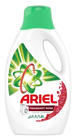 Ariel Power Gel Laundry Detergent Fragrant Rose Scent Front & Top Load 1.8 L