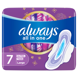 Always All in One Large Ultra Thin Pads with Wings 7 per pack