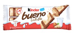 Kinder Bueno White Chocolate Coated Bars Filled with Hazelnut Cream (2 Pieces) 39 gr