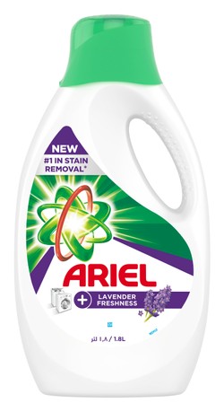 Ariel Automatic Liquid Laundry Detergent Lavender Freshness Scent Front & Top Load 1.8 L