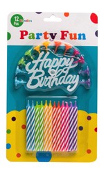 Party Fun Assorted Happy Birthday Candles 12 per pack