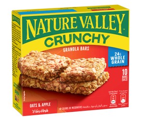 Nature Valley Crunchy Wholegrain Granola Bars with Oats & Apple - colors free  preservatives free 5 x 42 gr