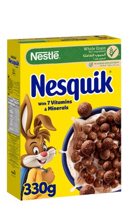 Nesquik Wholegrain Chocolate Cereal - artificial color free  artificial flavor free (Special Offer) 330 gr