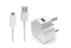 White USB Travel Adapter with Micro Pin Cable for Charging 1 pcs