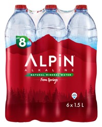 Alpin Natural Alkaline Mineral Water (6x1.5L) - low sodium 6 x 1.5 L