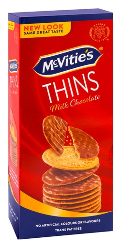 McVitie s Digestive Thins Milk Chocolate Coated Biscuits - trans fat free  artificial colors free  artificial flavors free 150 gr