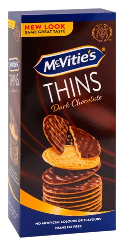 McVitie s Digestive Thins Dark Chocolate Coated Biscuits - trans fat free  artificial colors free  artificial flavors free 150 gr