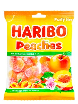 Haribo Gummy Candies Peach Flavor - pork derivatives free 160 gr