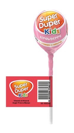 Super Duper Kids Lollipop Strawberry Flavor with Vitamins & Minerals - sugar free 1 pcs