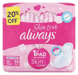 Always Maxi Thick Large Pads (20% Off) 30 per pack