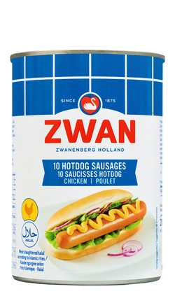 Zwan Chicken Hotdog Sausages (10 Pieces) 200 gr