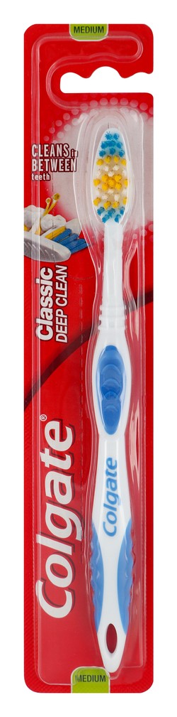 Colgate Classic Deep Clean Green & White Medium Toothbrush 1 pcs