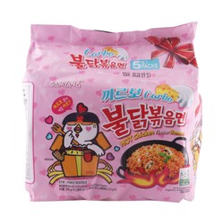 Samyang Carbo Instant Stir-Fried Ramen Noodles Hot Chicken Flavor 5 x 130 gr