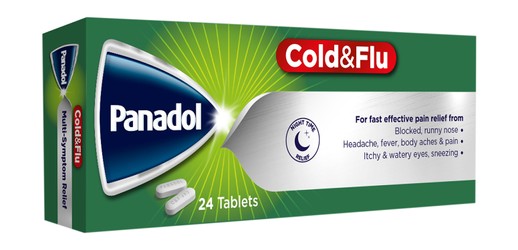 Panadol Cold & Flu 500mg Paracetamol 24 tablets