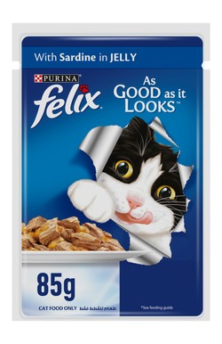 Purina Felix Wet Food with Sardines in Jelly for Adult Cats 85 gr