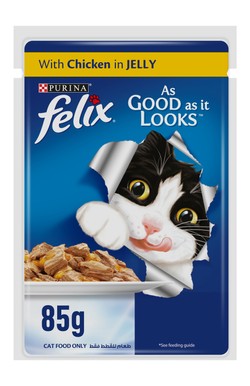 Purina Felix As Good As It Looks Wet Food with Chicken in Jelly for Adult Cats 85 gr