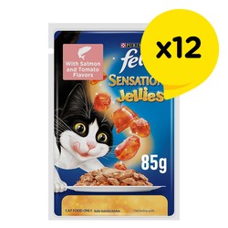 Purina Felix Sensation Jellies Wet Food Salmon & Tomato Flavor 85 gr