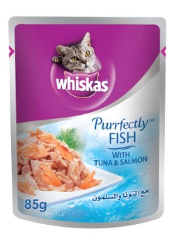 Whiskas Purrfectly Wet Cat Food с тунцом и лососем 85 гр