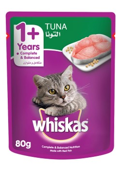 Whiskas Wet Cat Food with Tuna for Adult Cats (1+ Years) 80 gr