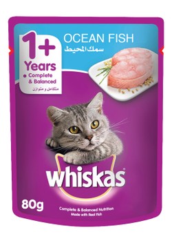 Whiskas Wet Cat Food with Ocean Fish for Adult Cats (1+ Years) 80 gr