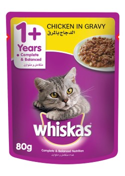 Whiskas Wet Food with Chicken in Gravy for Adult Cats (1+ Years) 80 gr