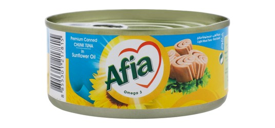 Afia Light Meat Tuna Chunk in Sunflower Oil 160 gr