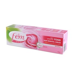 Fem Softening Hair Removal Cream Rose Scent for Sensitive Skin (120g) with Free Soothing & Moisturizing Lotion 1 pack