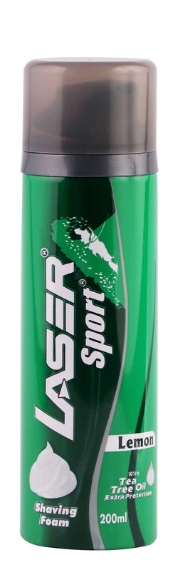 Laser Sport Men Shaving Foam Lemon Scent with Tea Tree Oil for Sensitive Skin 200 ml