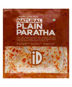 ID Frozen Natural Plain Parathas (5 Pieces) - vegetarian  no added preservatives  no added flavors 350 gr